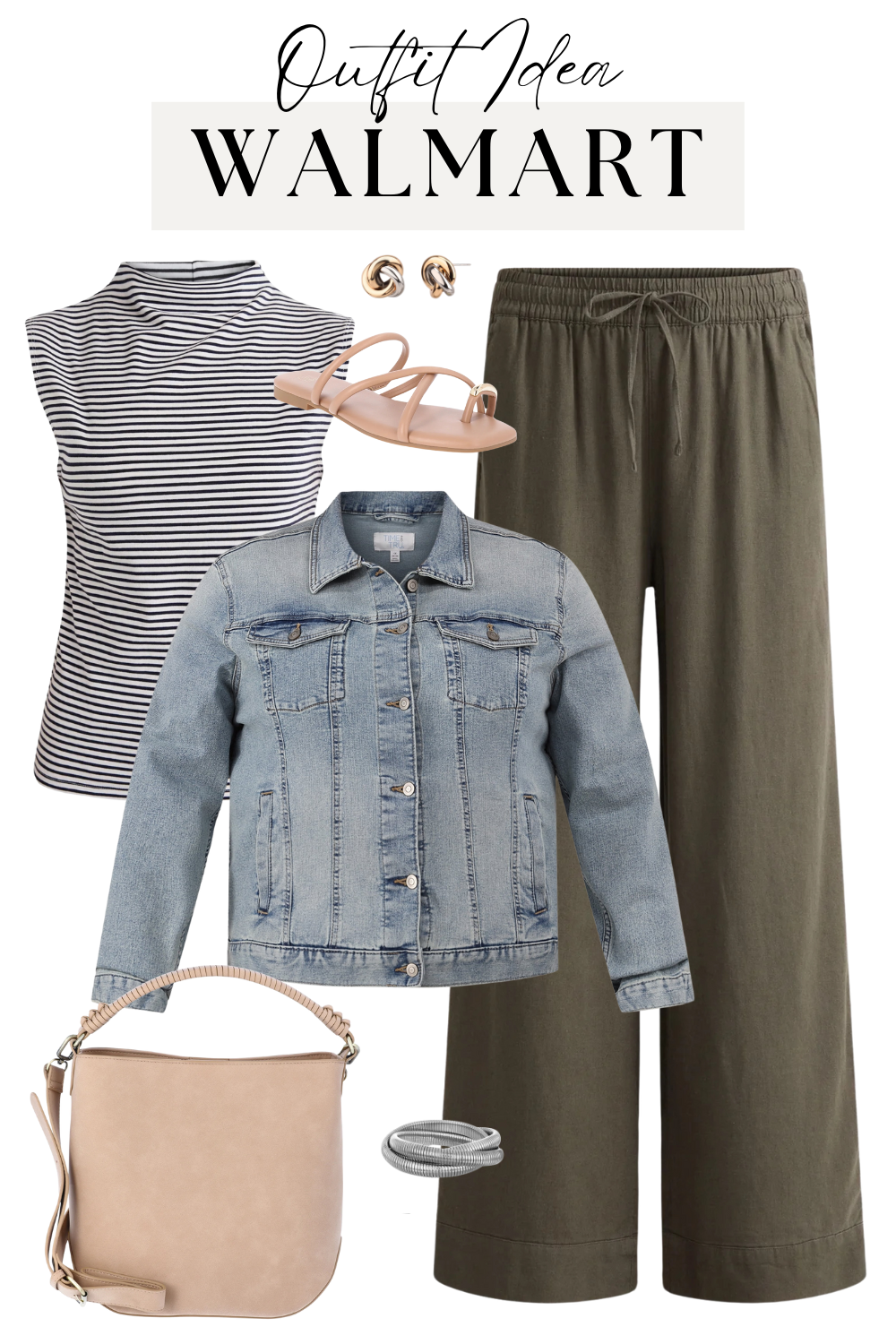 Walmart Spring Outfit Idea - Time and Tru Linen Pants
