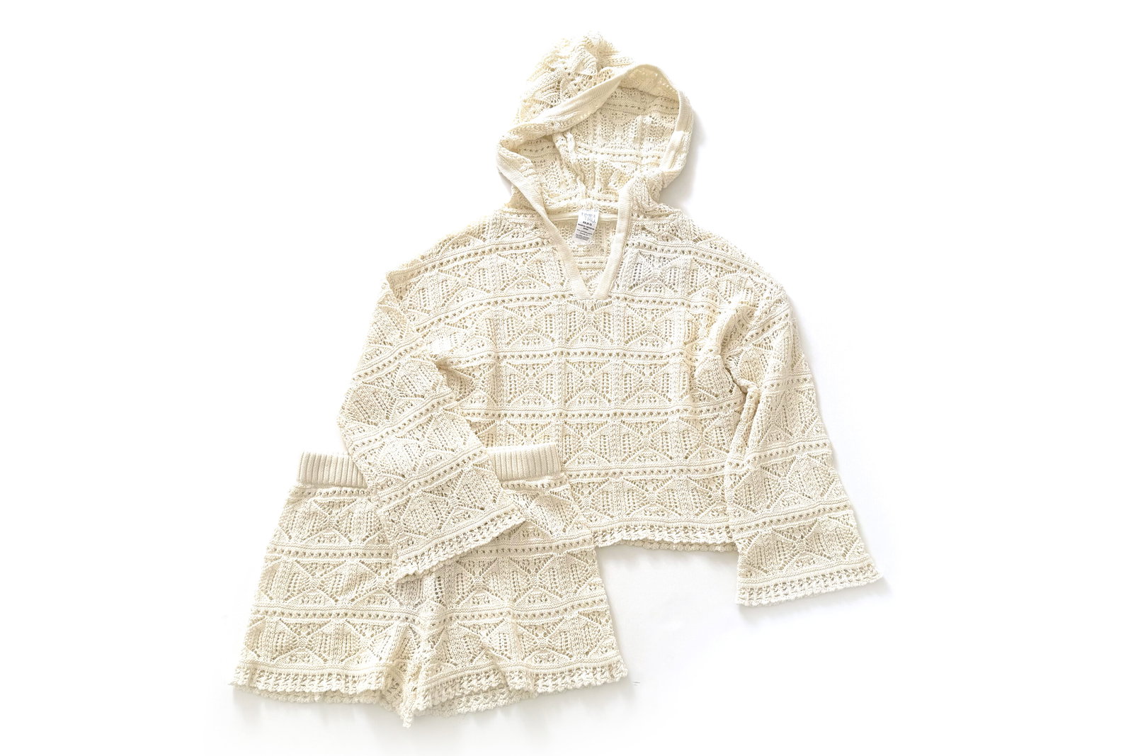 Time and Tru Macrame Hoodie & Shorts Coverup