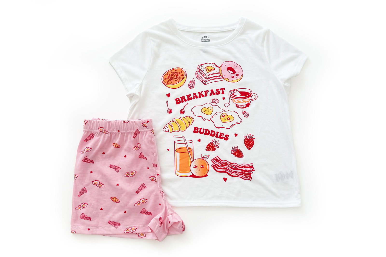 Wonder Nation Girls Breakfast Pajama Set