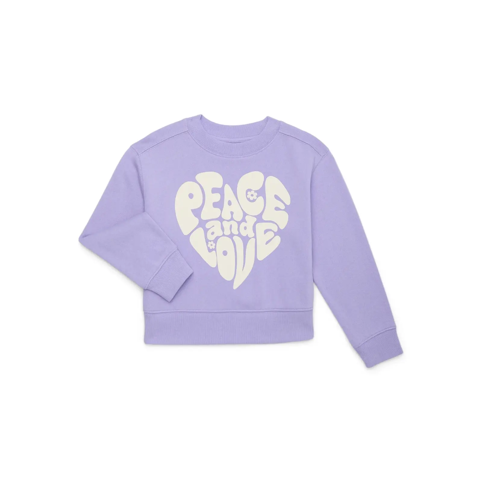 Wonder Nation Girls Crew Graphic Fleece Sweatshirt