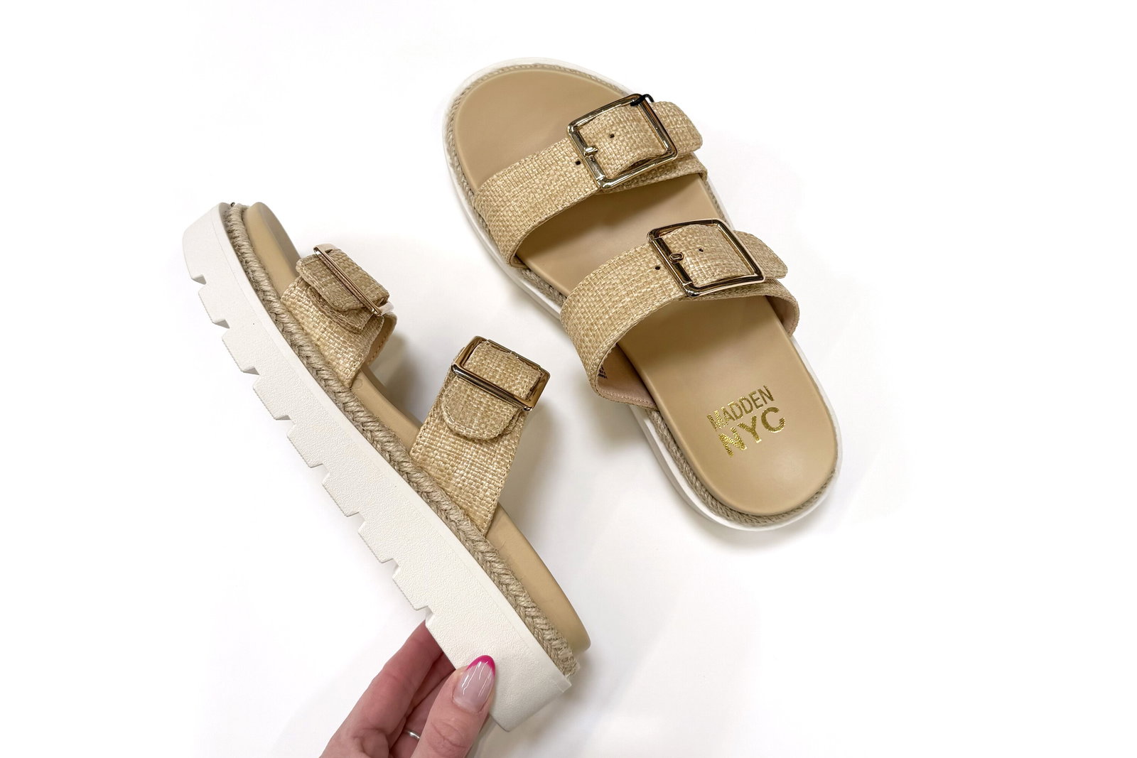 Madden NYC Flatform Two Strap Sandals