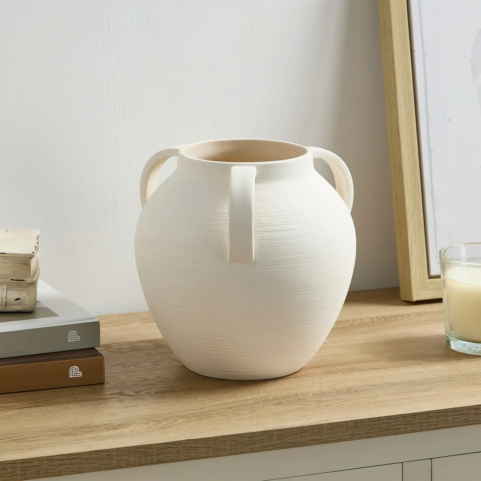 Home Decor Collection 8'' White Matte Ceramic Vase