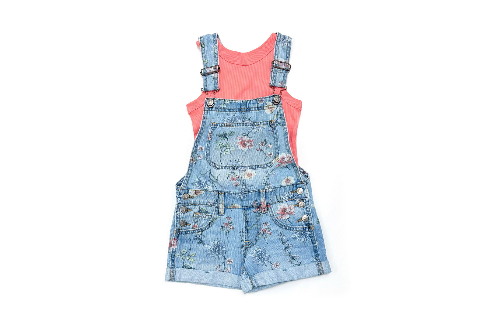 Wonder Nation Girls Denim Shortall