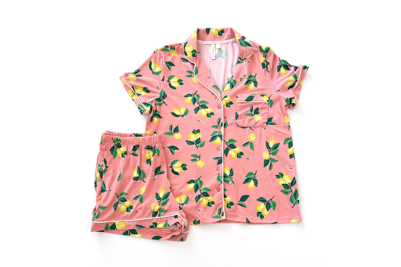 Joyspun Notch Collar Top and Shorts Pajama Set