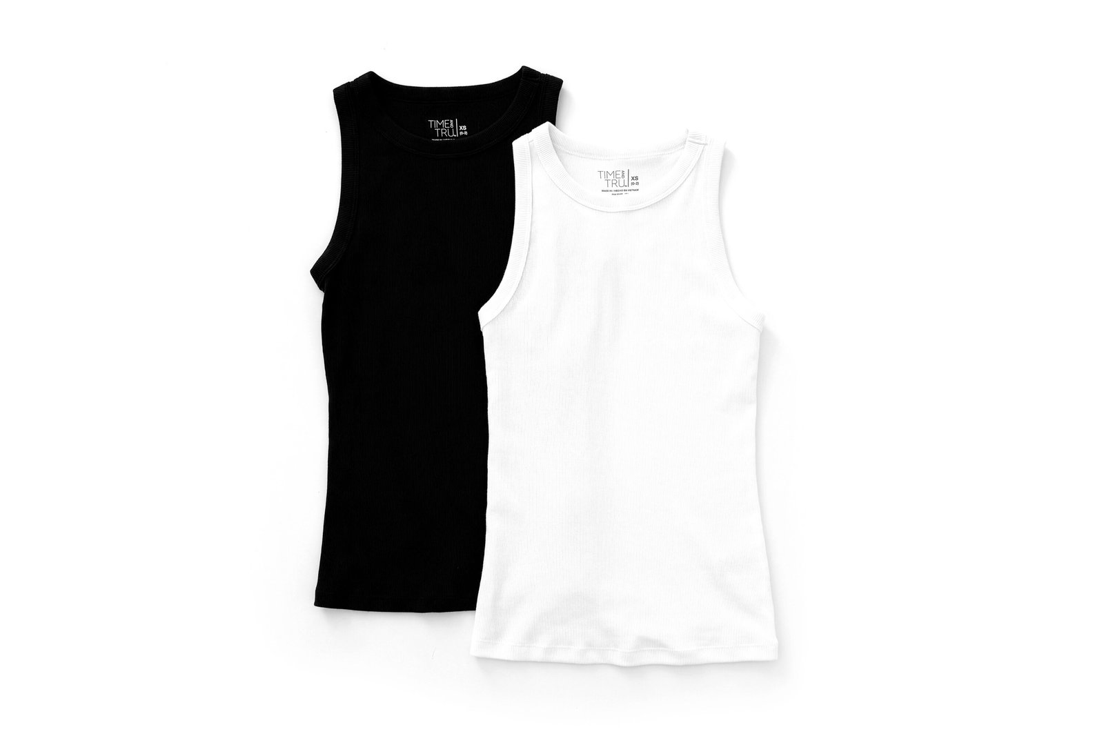 Time and Tru Ribbed High Neck Tank Top