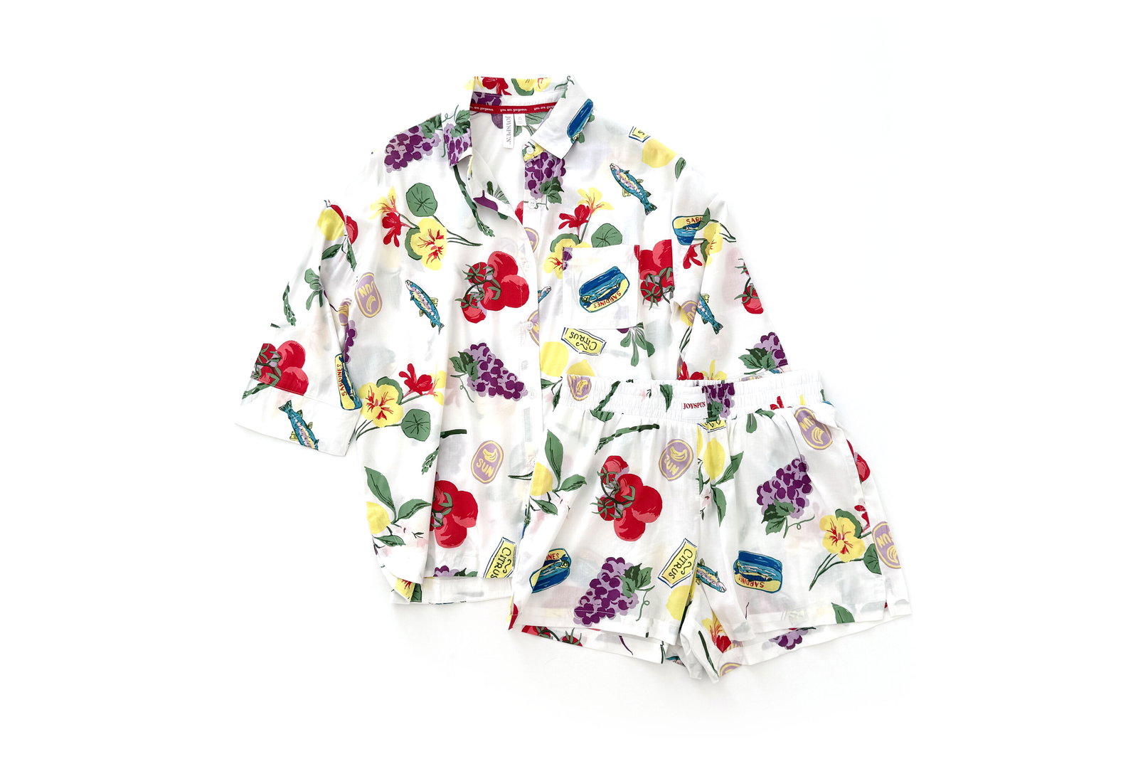 Joyspun Woven Top and Boxer Shorts Pajama Set