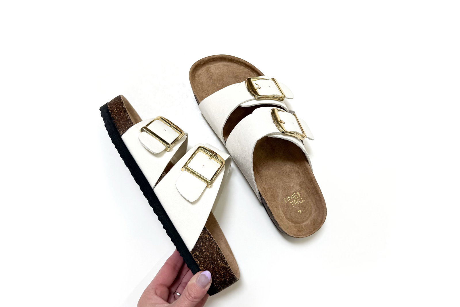 Time and Tru Footbed Slide Sandals