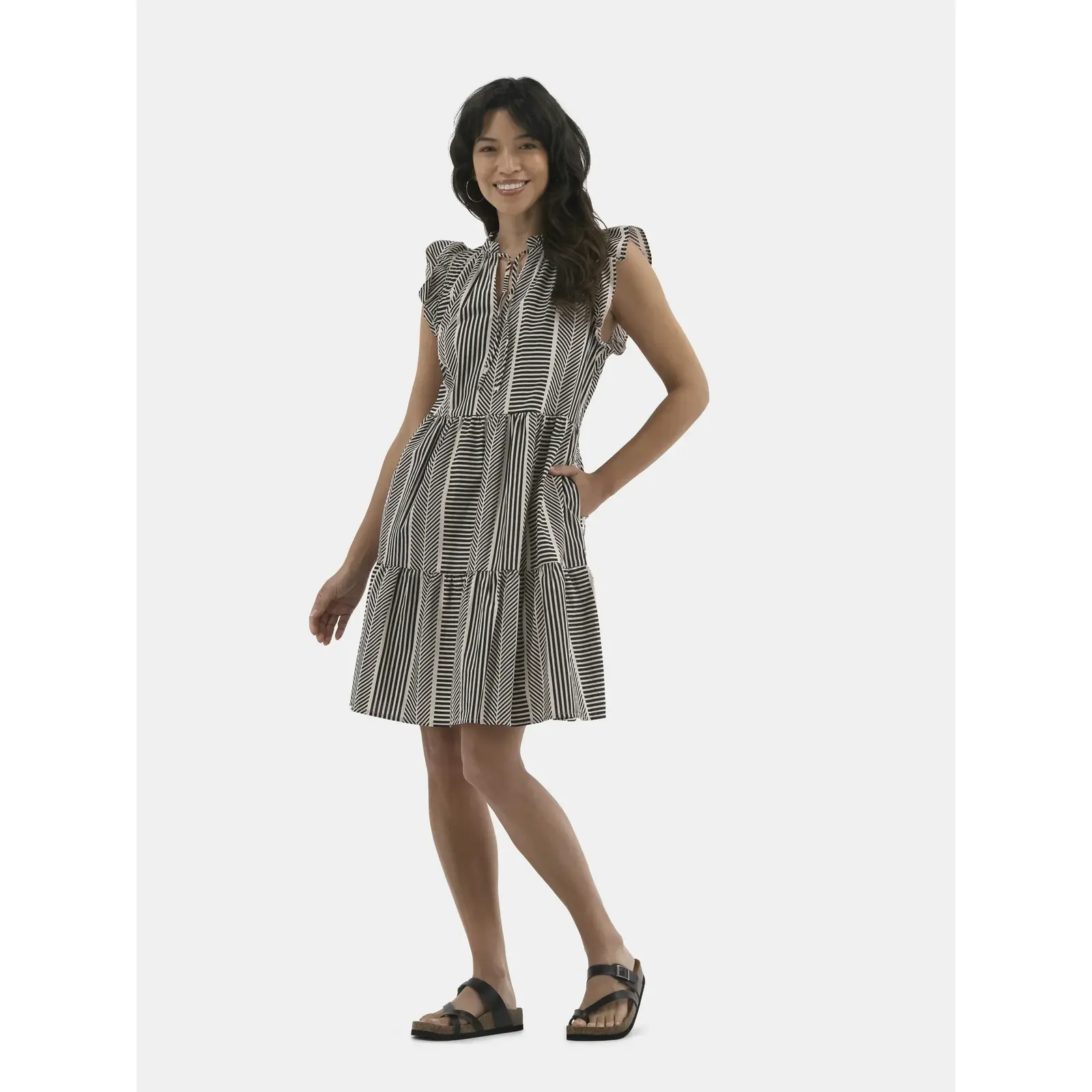 Time and Tru Flutter Sleeve Mini Dress