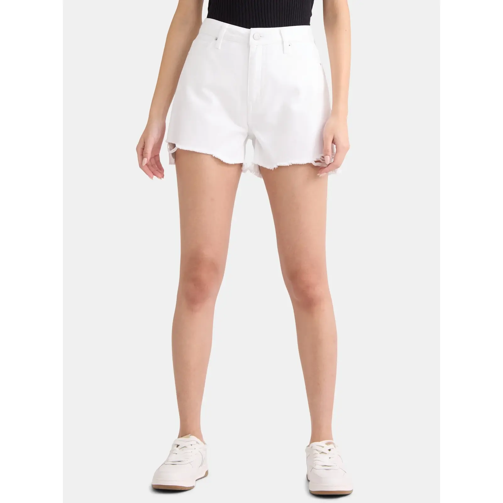 Time and Tru High Rise Denim Short - White