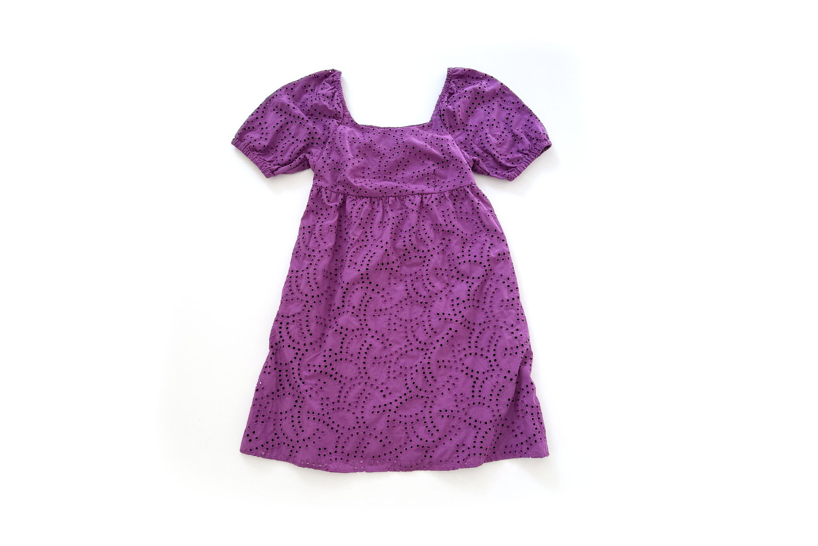 Time and Tru Eyelet Dress with Puff Sleeves
