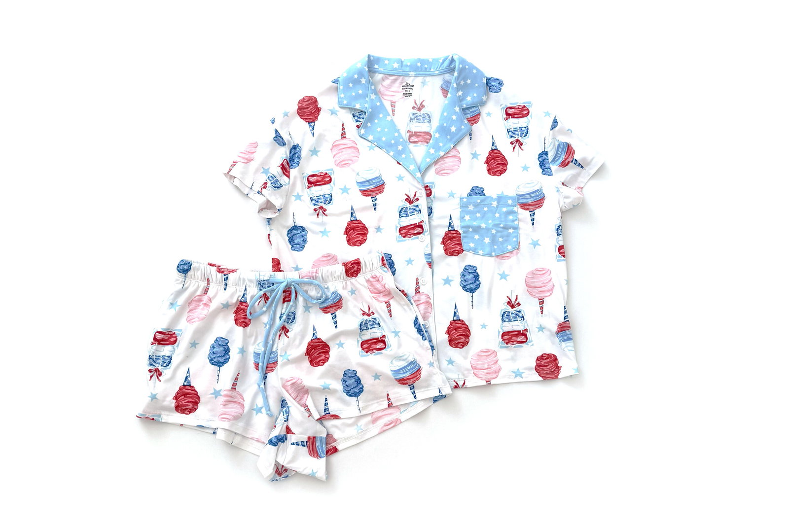 Way to Celebrate Notch Collar Top and Shorts Pajama Set