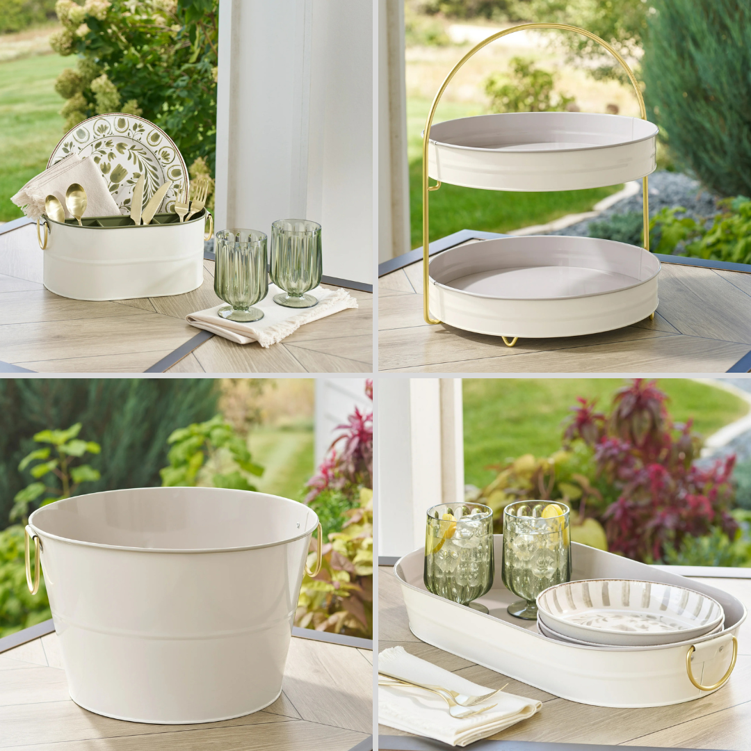 Better Homes & Gardens 2-Tone Galvanized Serving Collection