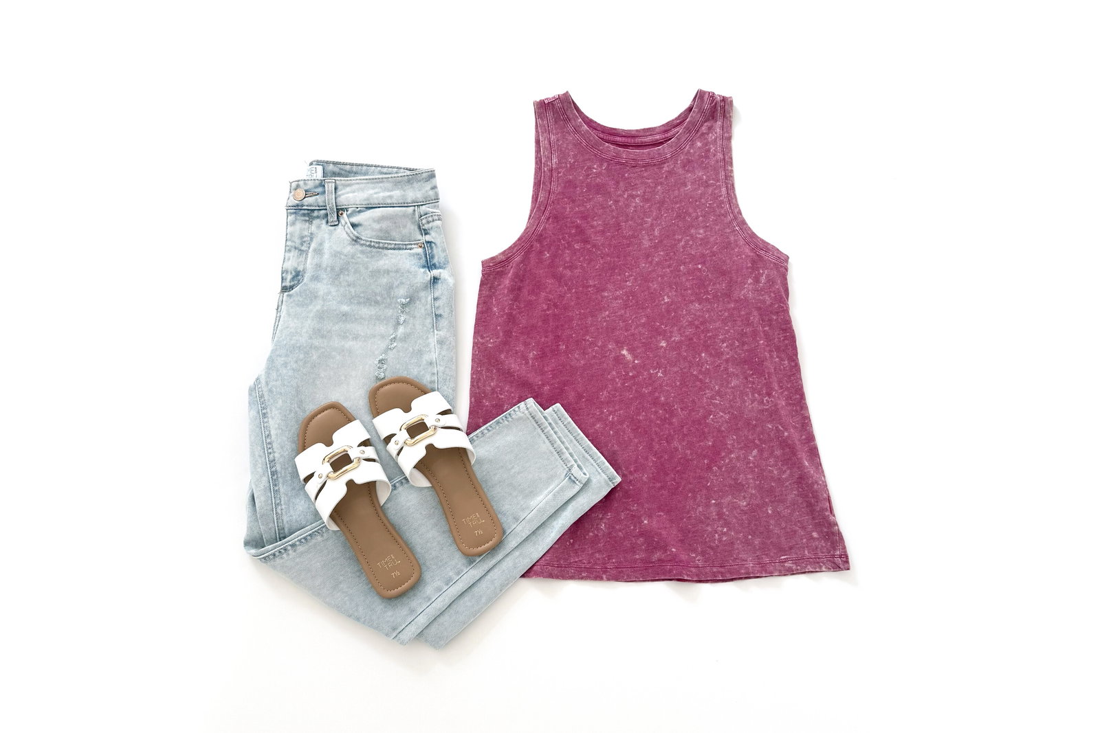 Time and Tru Mineral Washed Cotton Tank Top
