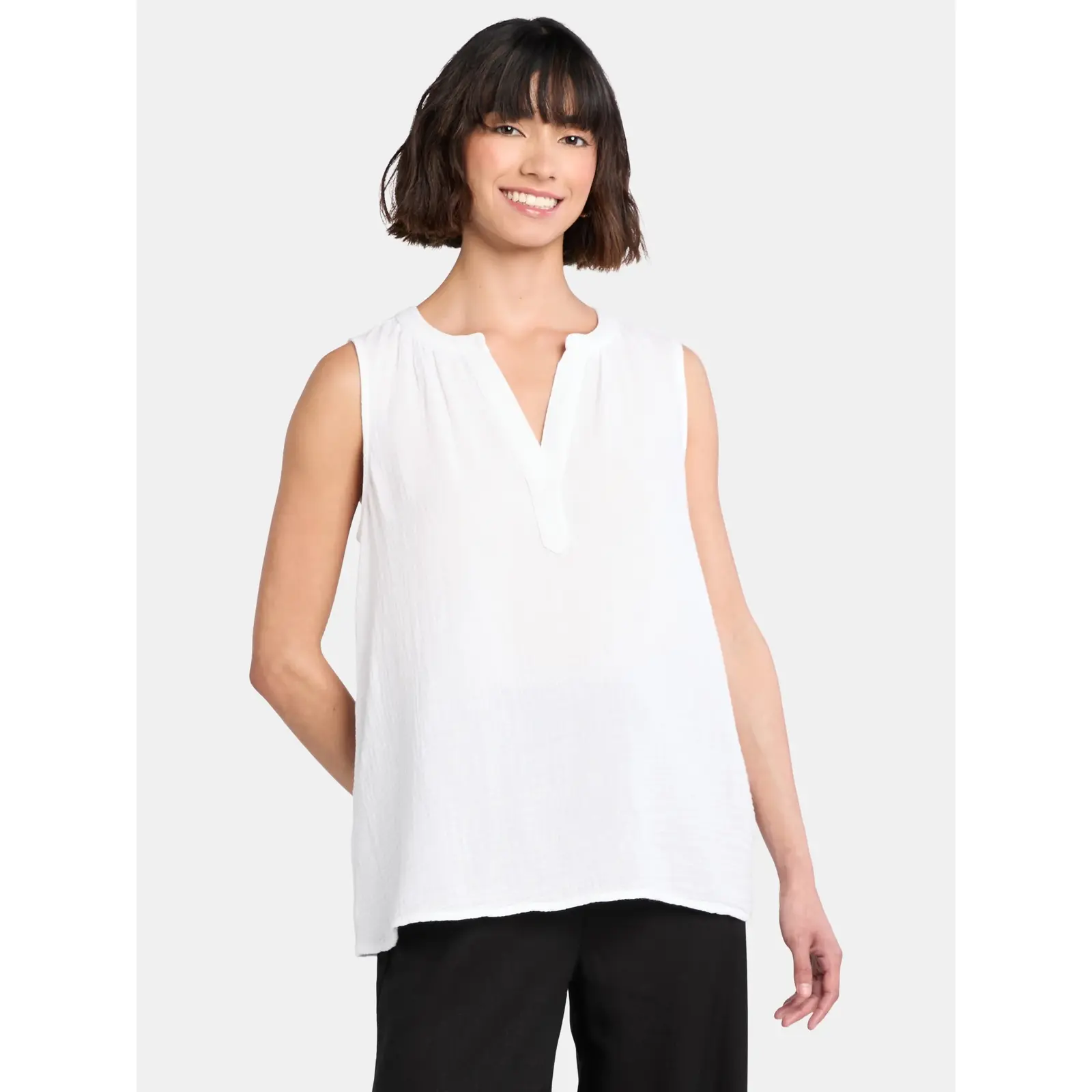 Time and Tru Double Cloth Cotton Tank Top