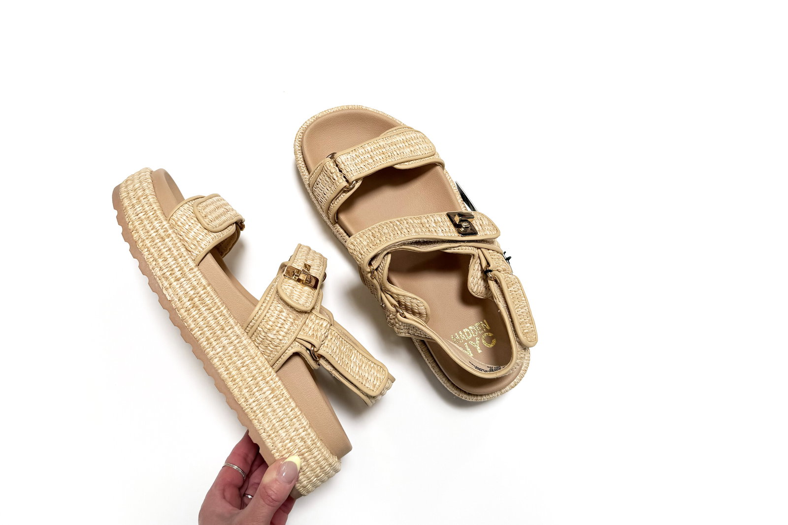 Madden NYC Raffia Flatform Sandals