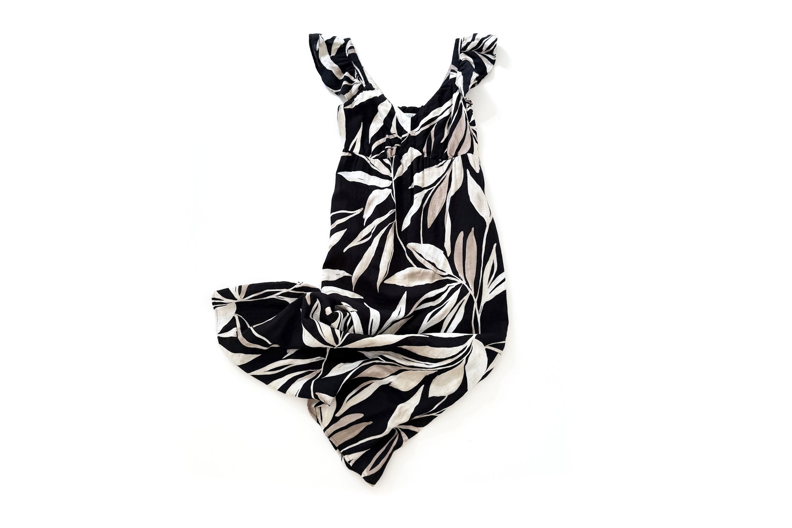 Time and Tru Cotton Midi Dress with Flutter Sleeves