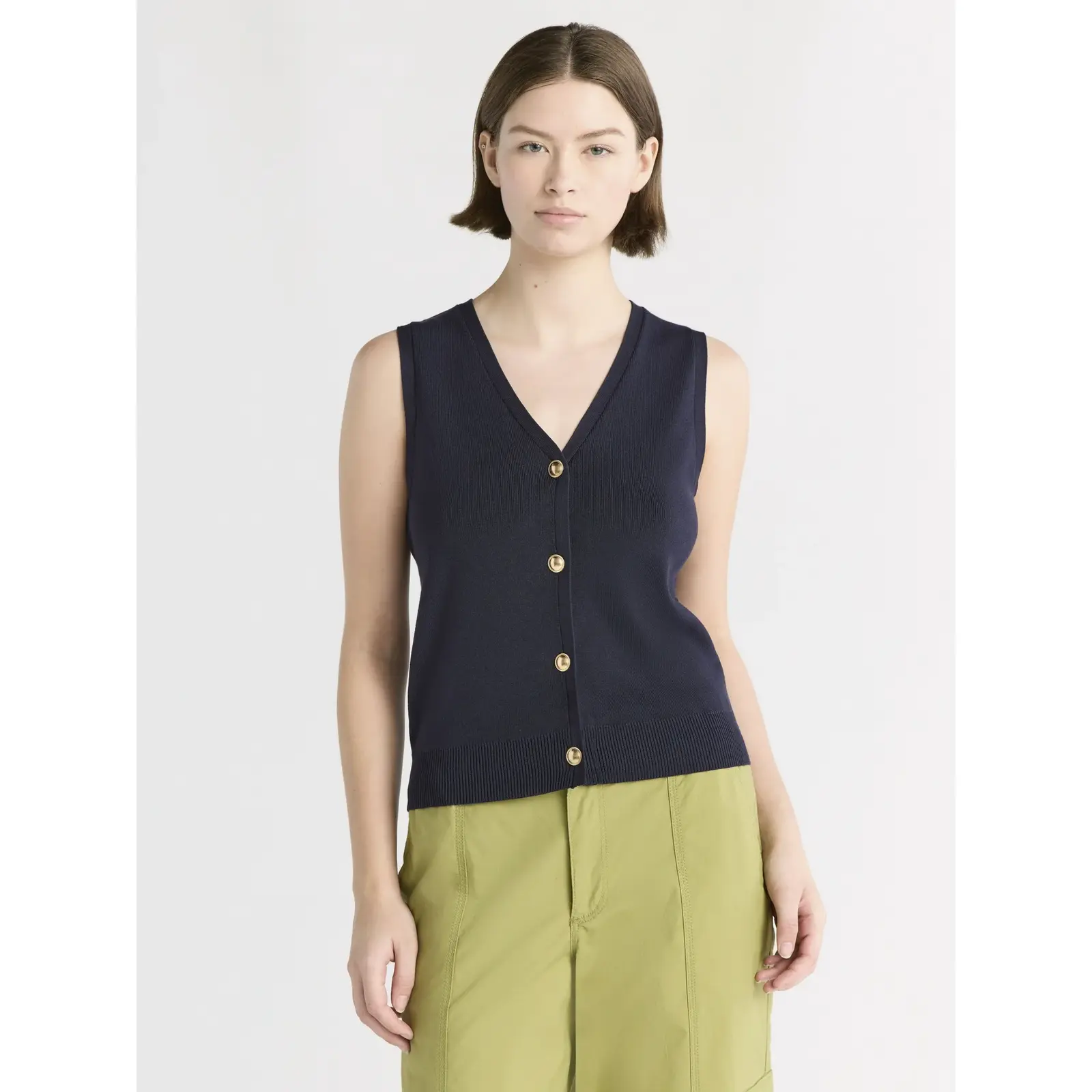 Free Assembly Button Front Sweater Vest
