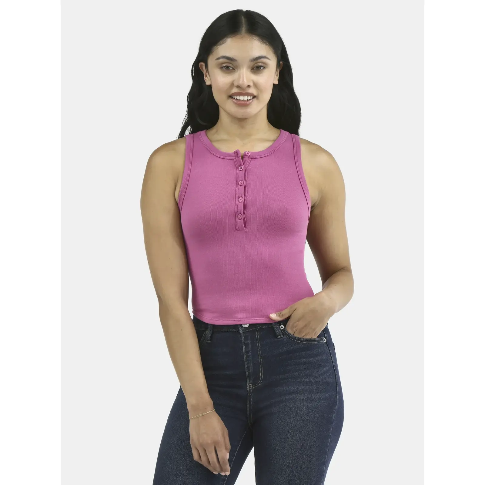 No Boundaries Seamless Henley Tank