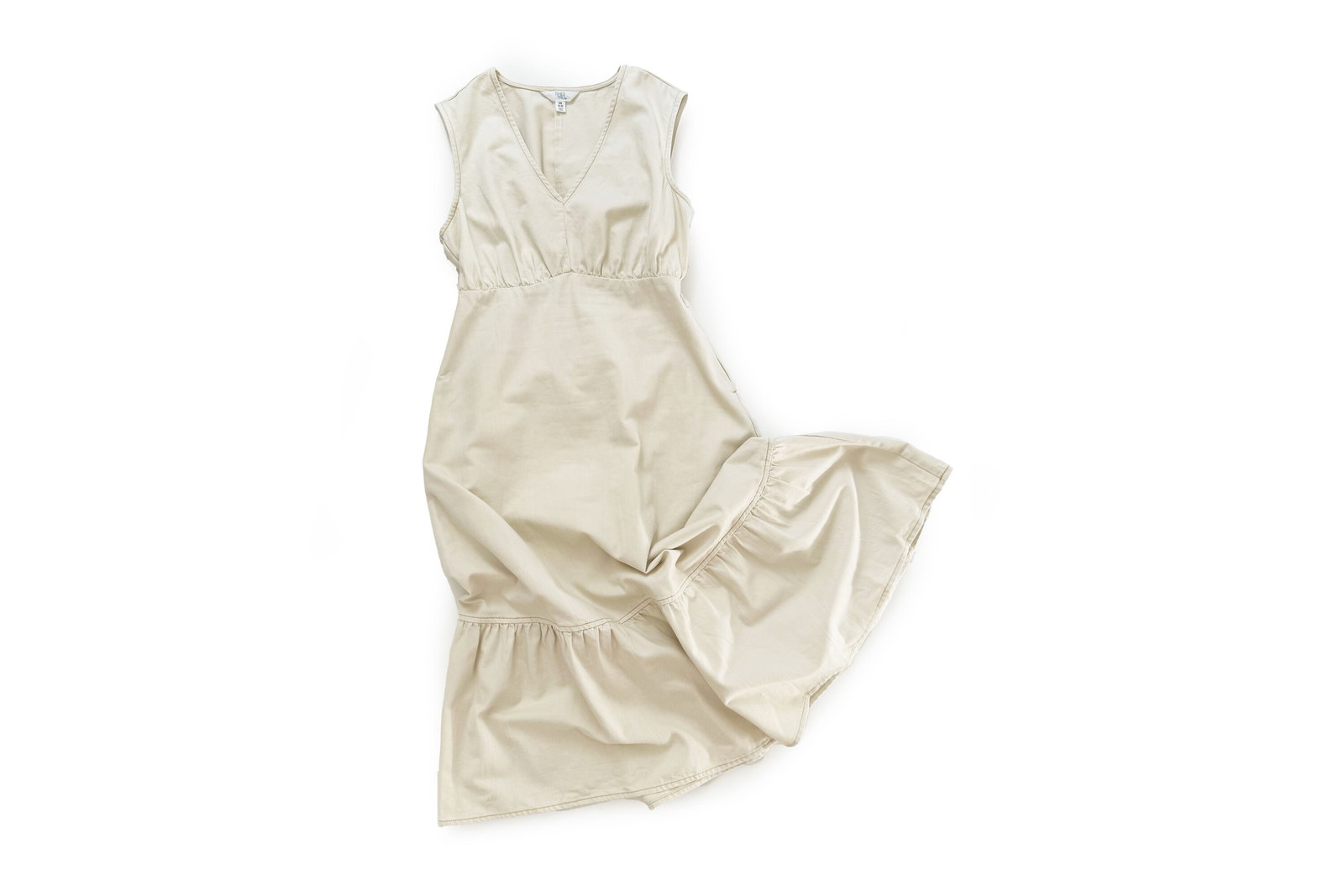 Time and Tru Sleeveless Denim Dress with Ruffle Hem