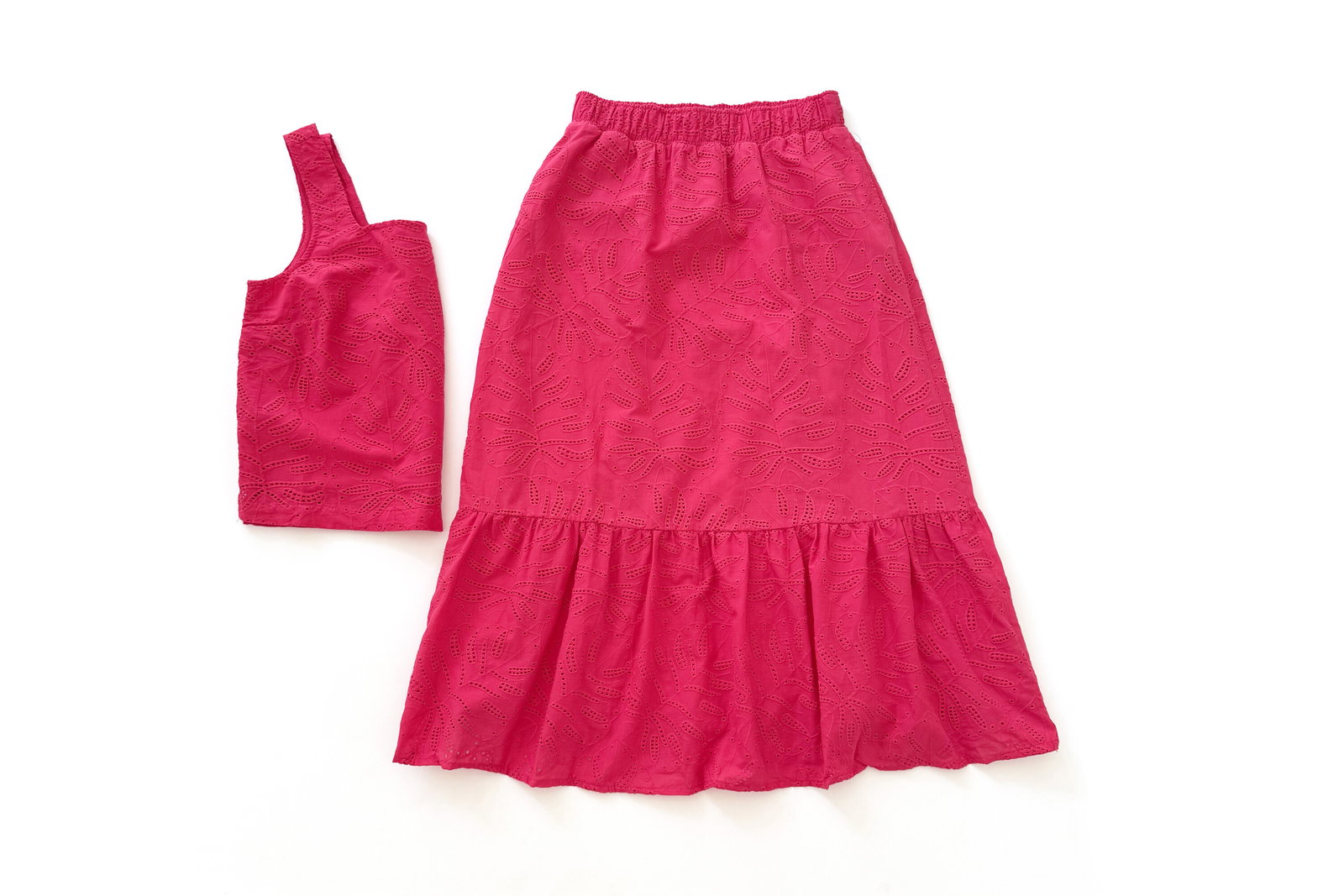 Time and Tru Cotton Eyelet Tiered Midi Skirt