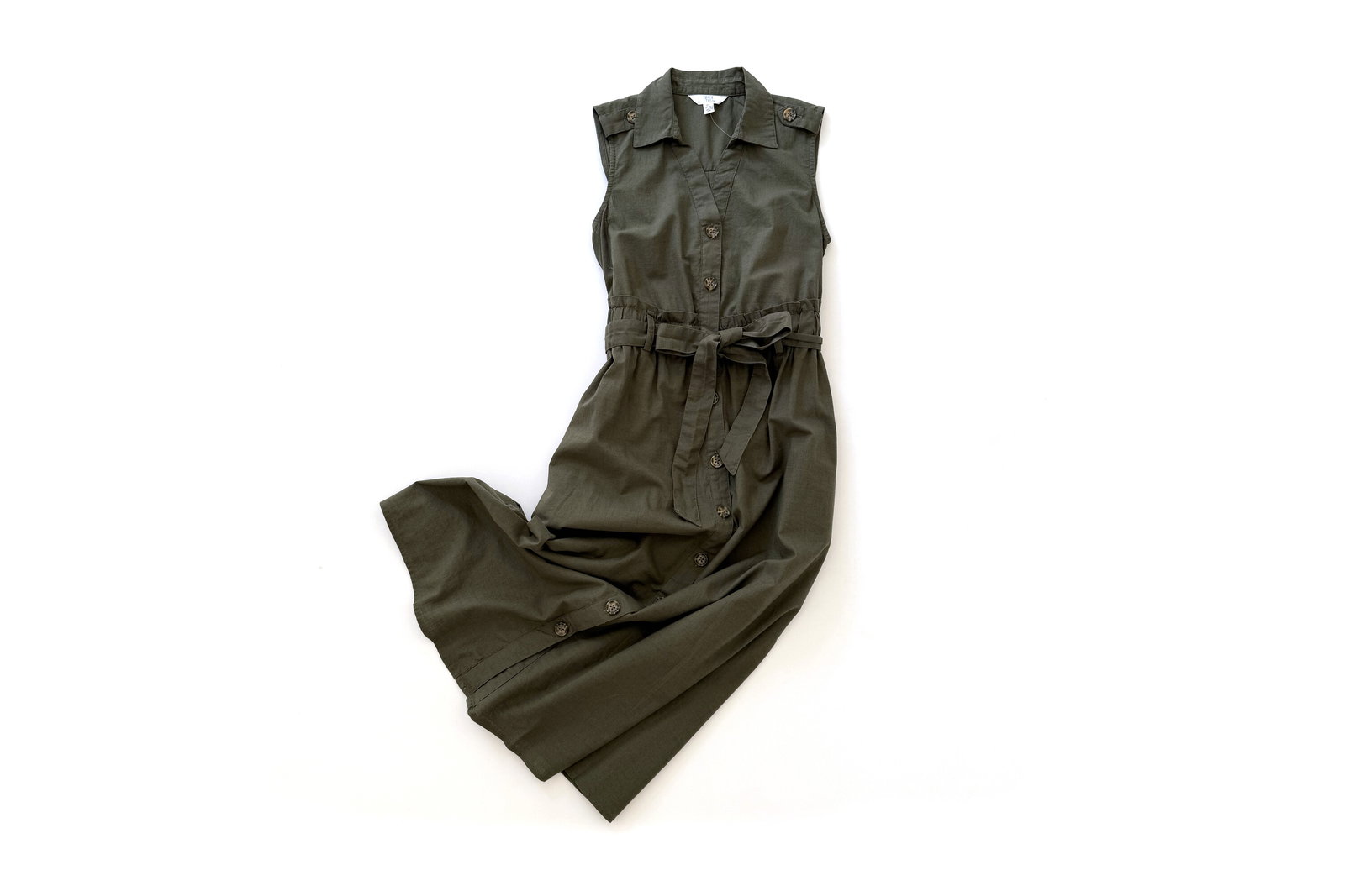 Time and Tru Cotton Belted Midi Shirtdress
