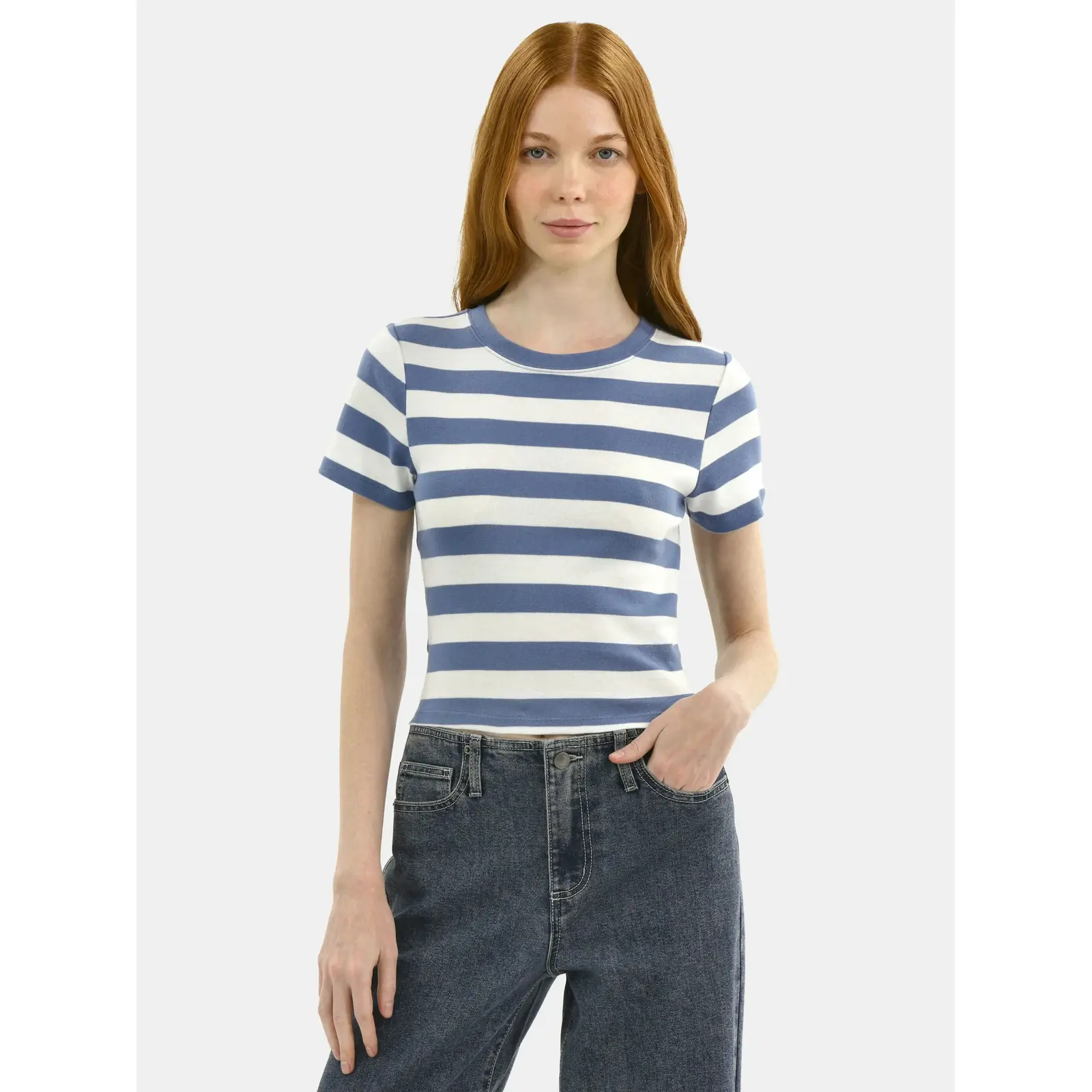 No Boundaries Cotton Crew Cropped Tee