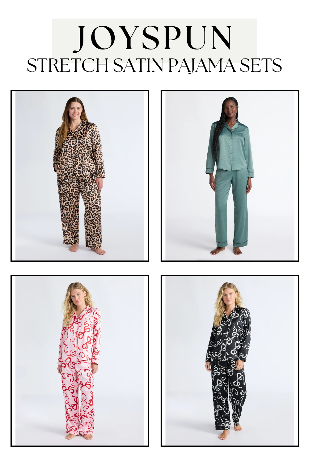 Joyspun Stretch Satin Pajama Sets