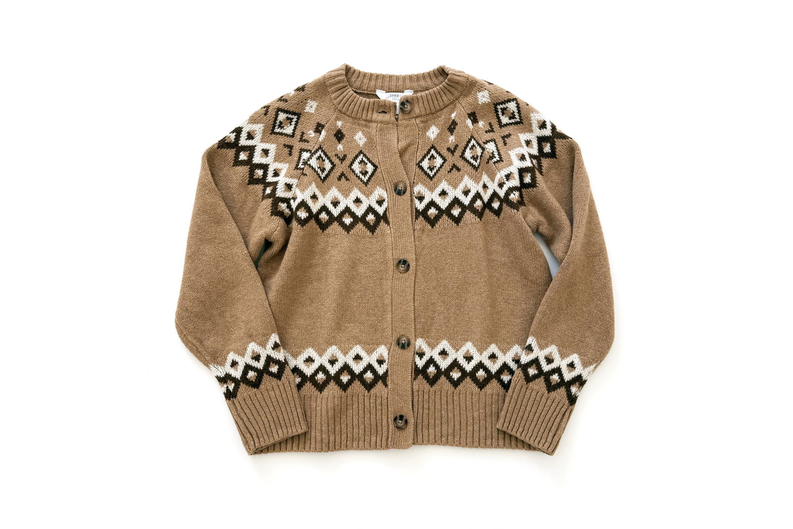 Time and Tru Fair Isle Cardigan Sweater