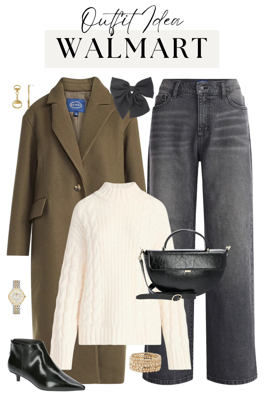 Scoop Oversized Faux Wool Coat Chic Winter Outfit Idea
