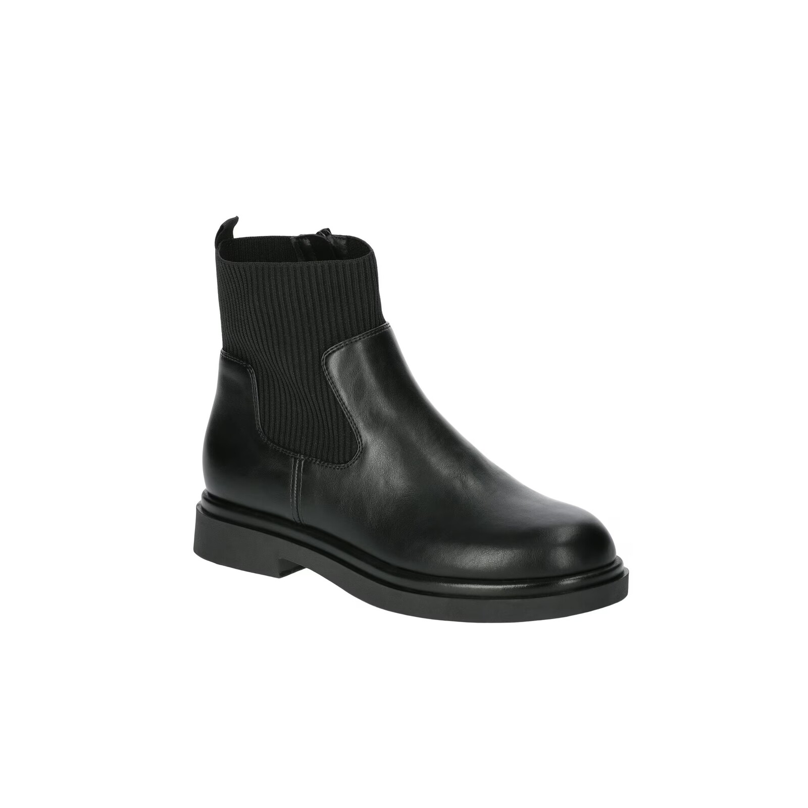 No Boundaries Faux Leather and Knit Chelsea Boots