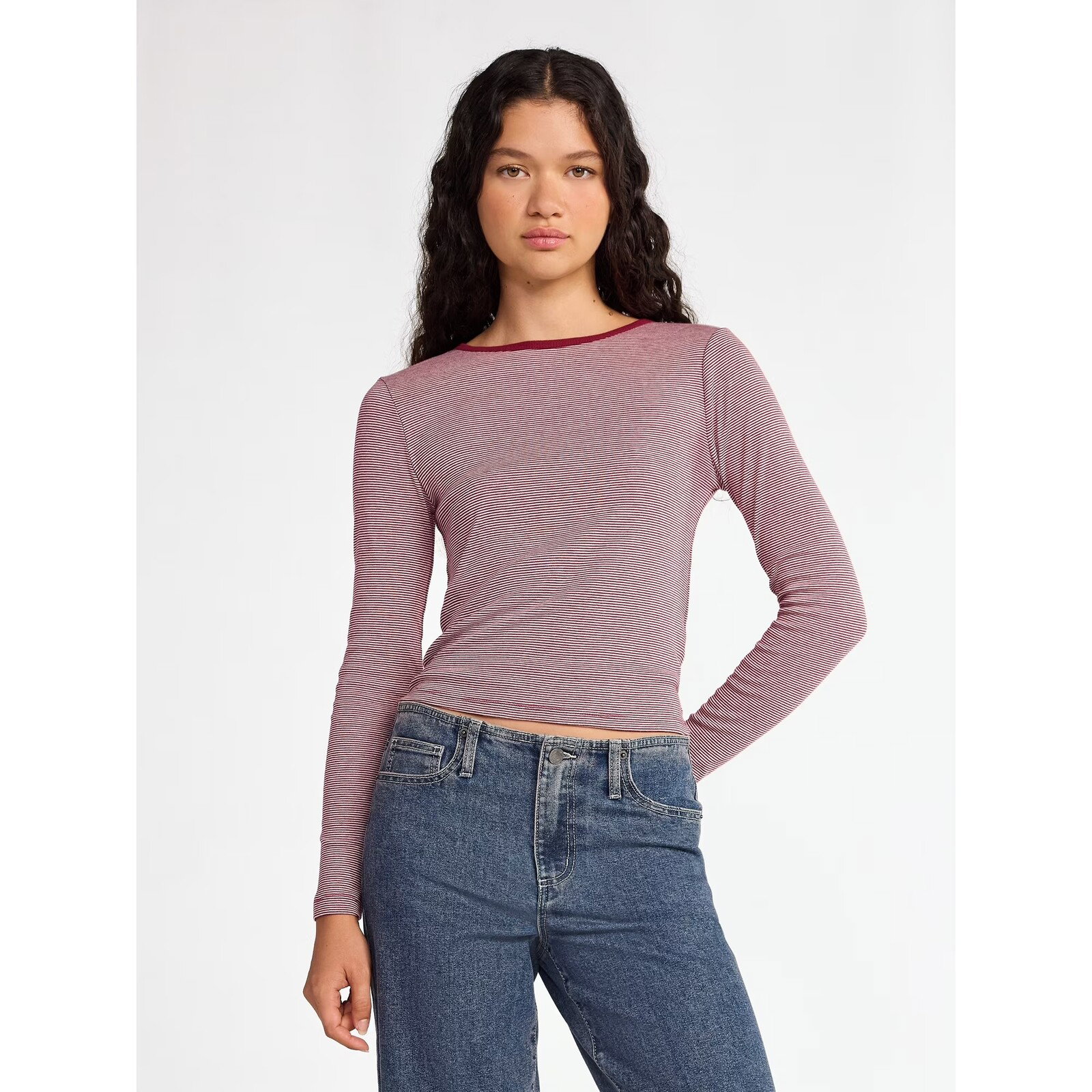 No Boundaries Striped Tee with Long Sleeves