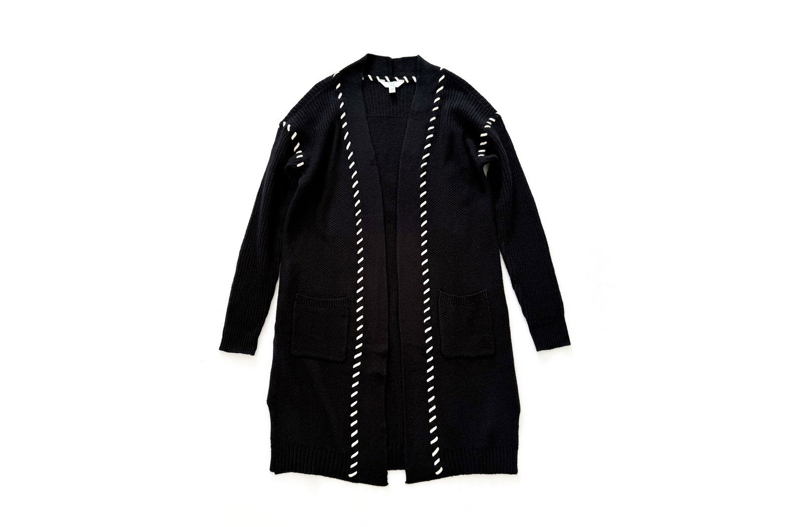Time and Tru Longline Whipstitch Cardigan