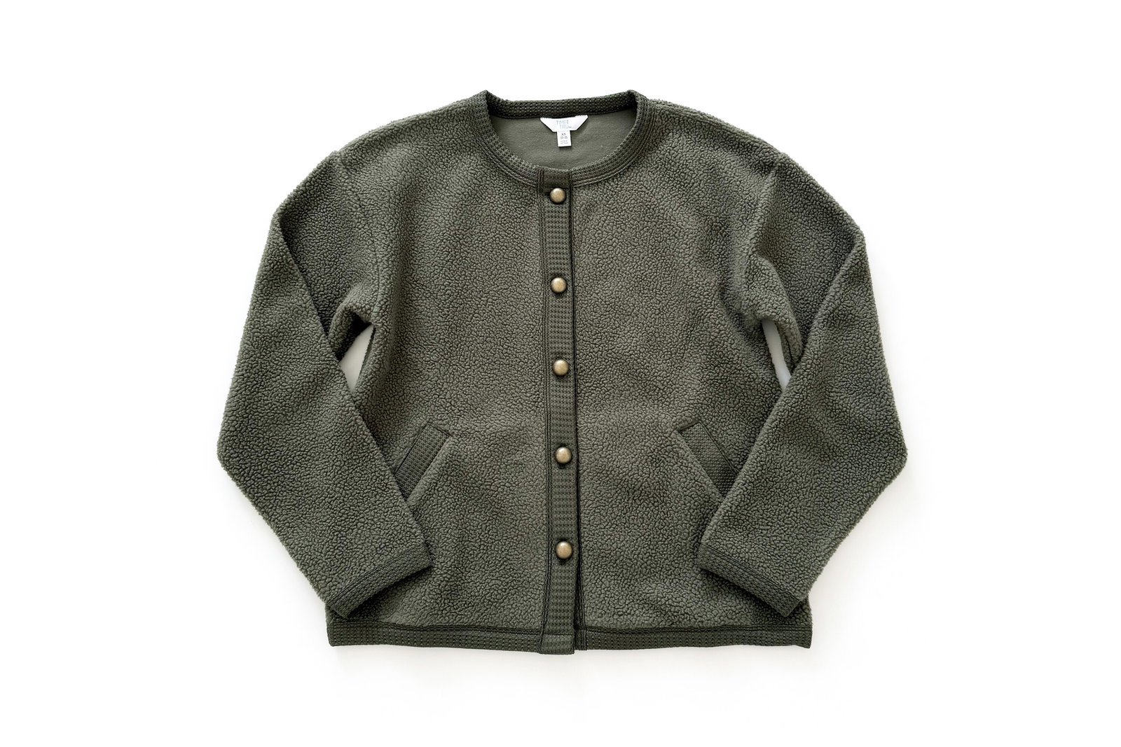 Time and Tru Fleece Button Up Jacket