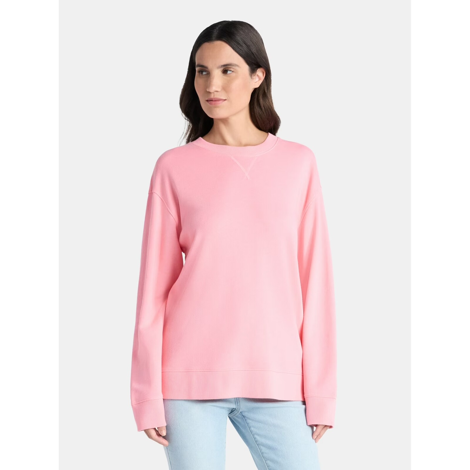 Time and Tru Women's Crewneck Sweatshirt with Long Sleeves