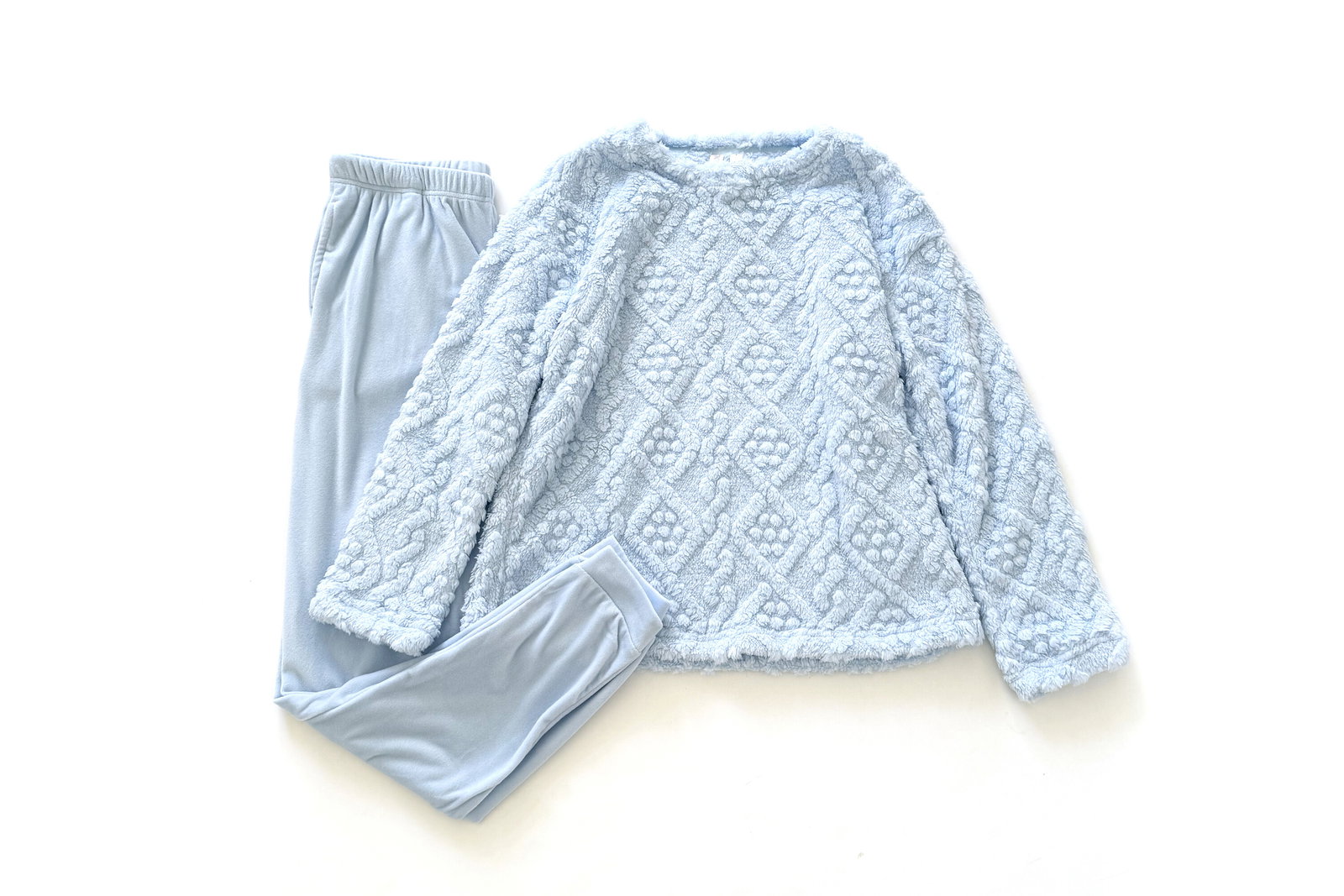 Joyspun Plush Long Sleeve Top and Joggers Pajama Set