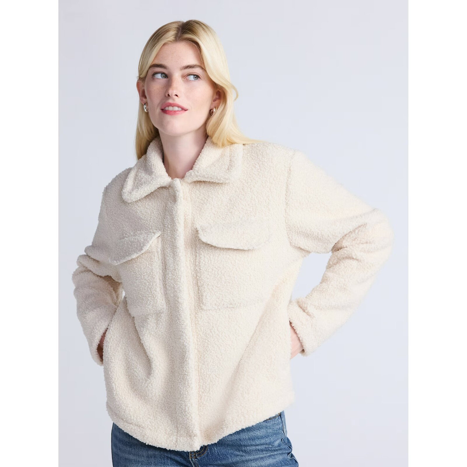 Time and Tru Boucle Trucker Jacket