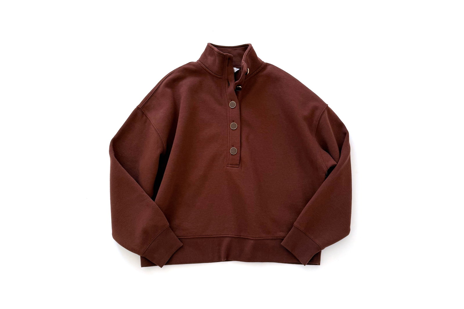 Time and Tru Quarter Button Fleece Top