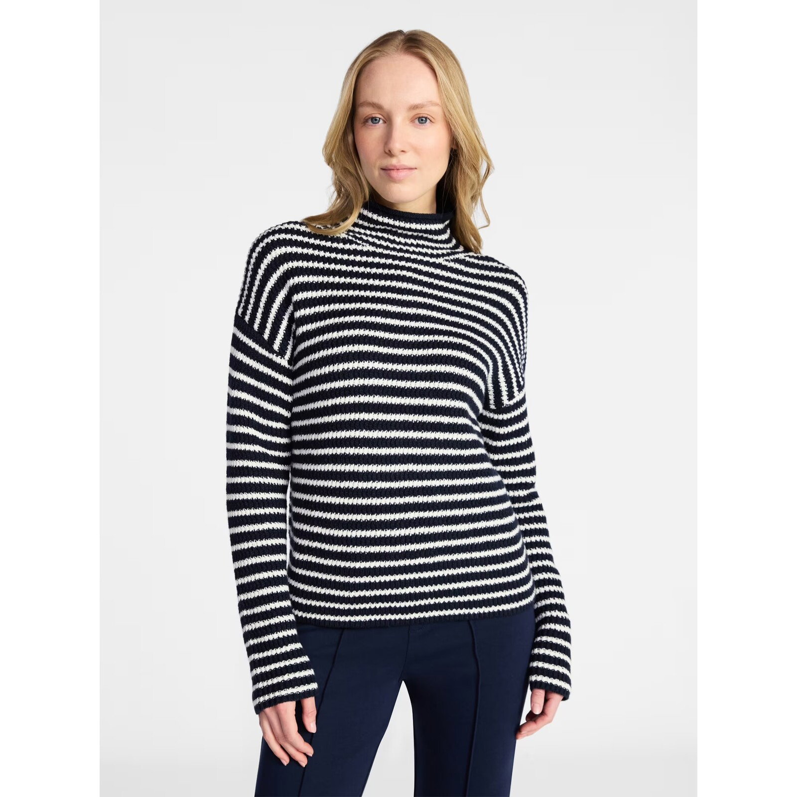 Time and Tru Stripe Funnel Neck Sweater