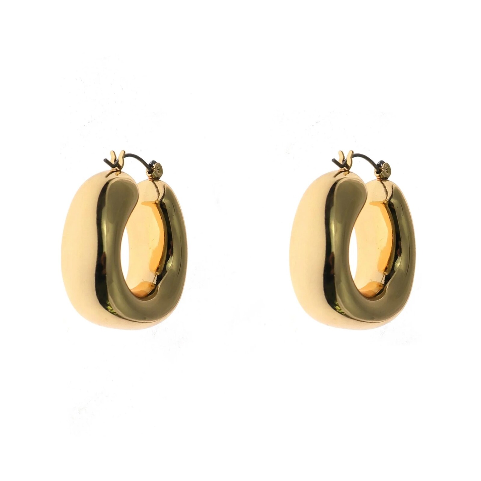 Time and Tru Gold Clutch Hoop Earring 