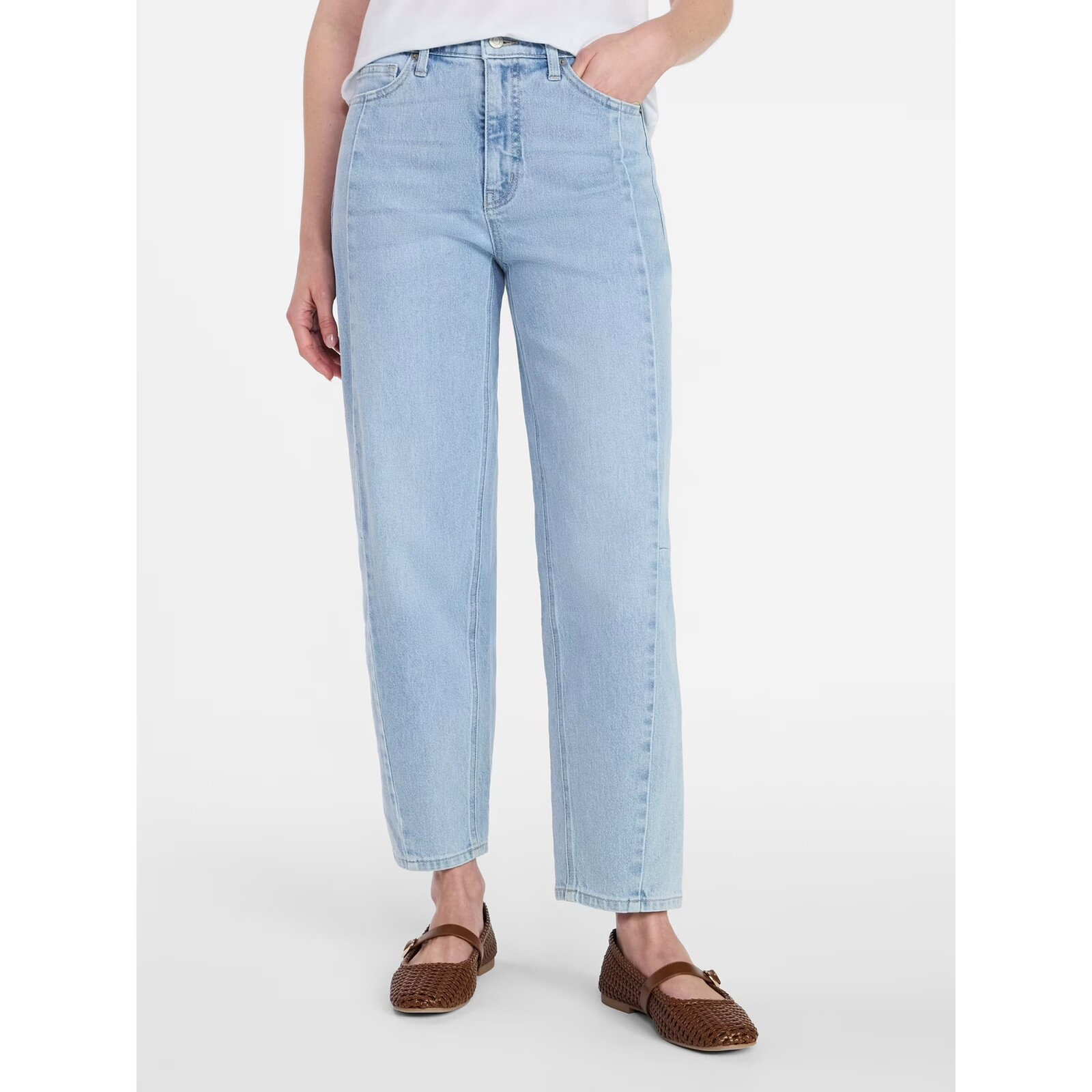 Time and Tru High Rise Barrel Jean