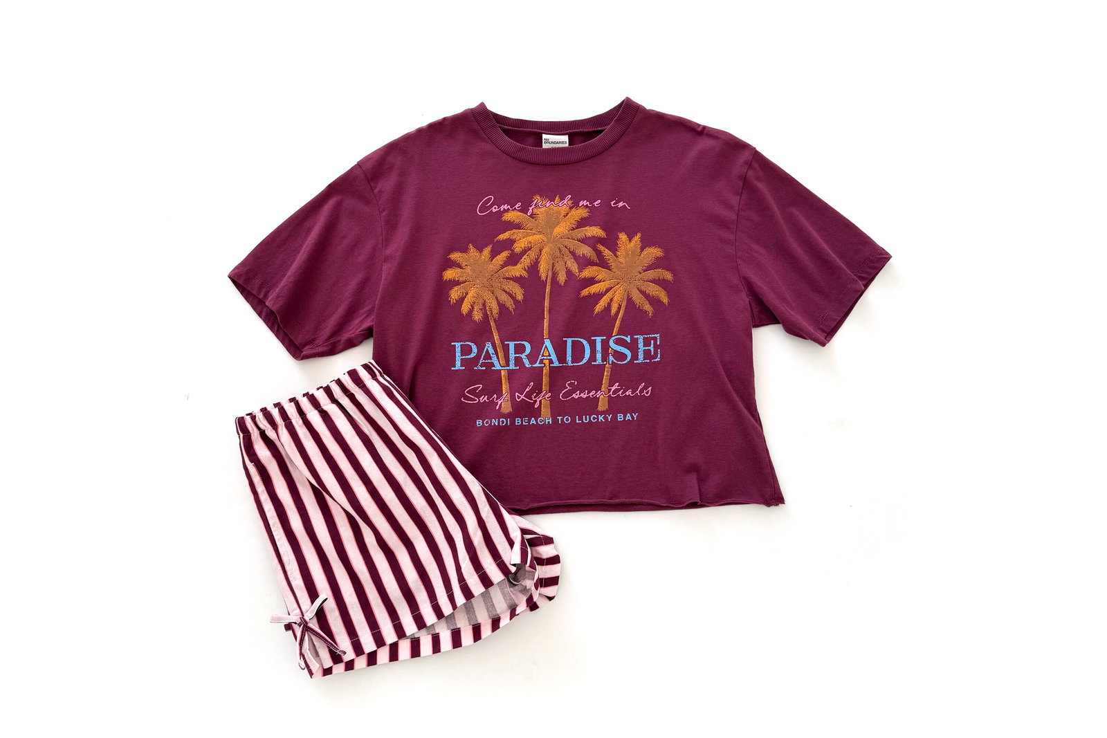 No Boundaries Graphic Tee & Pull On Shorts