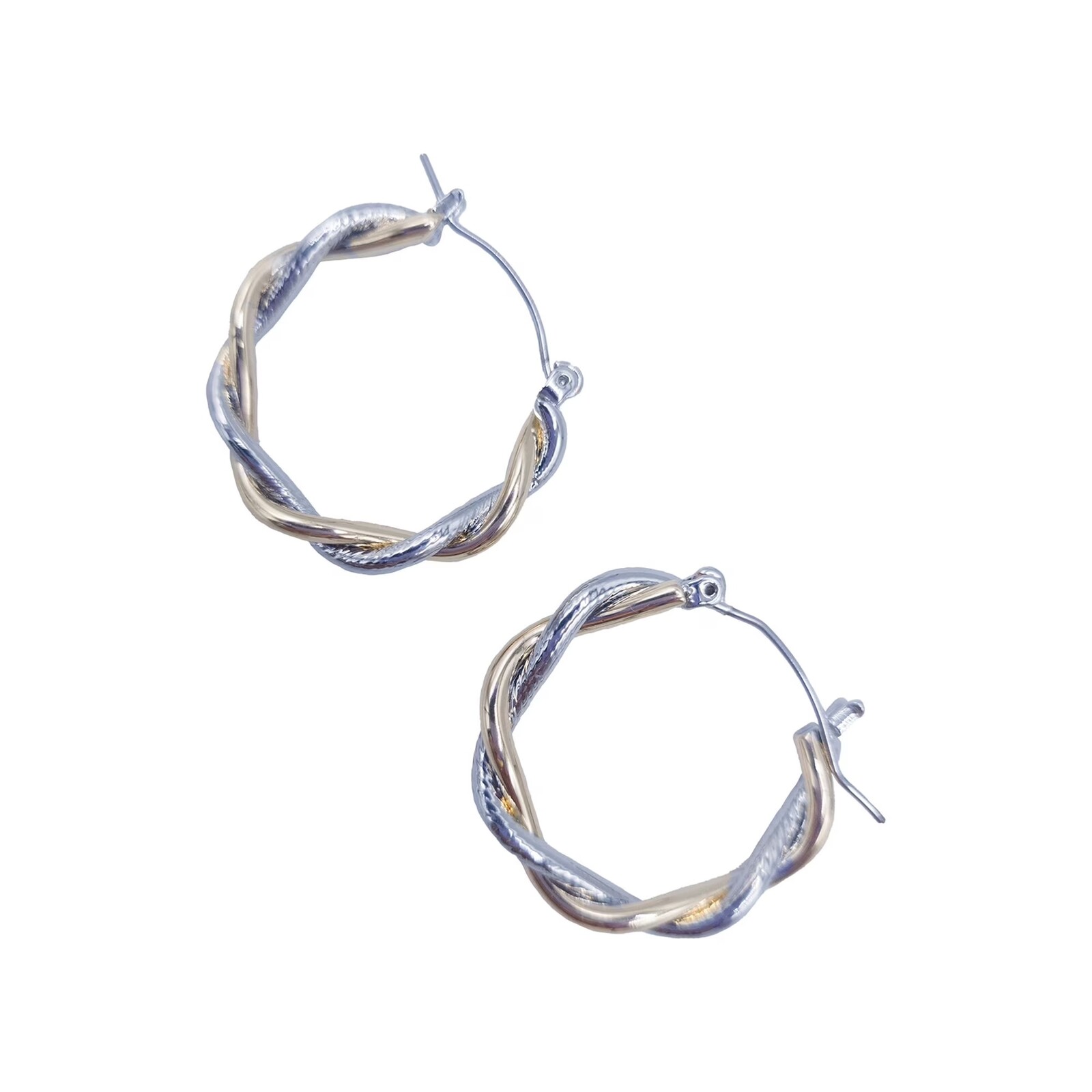 Time & Tru Ladies Twisted Hoop Earring