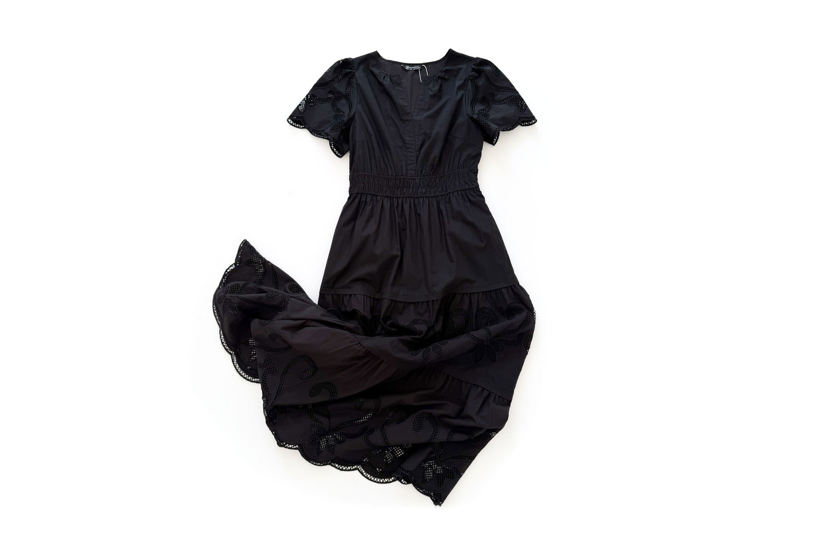 PRETTYGARDEN Embroidered V-Neck Midi Dress