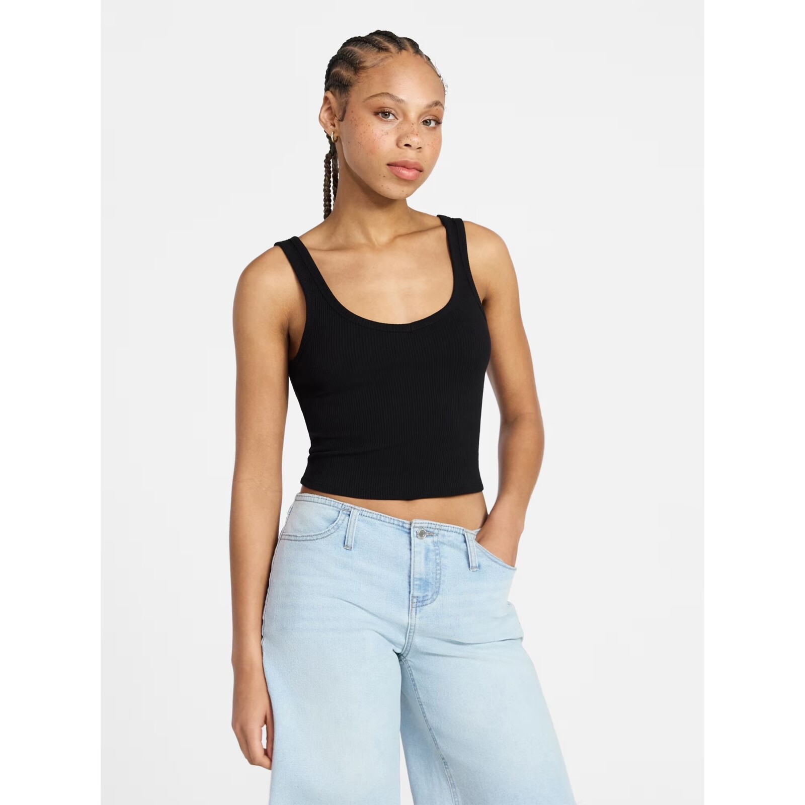 No Boundaries Cropped V-Neck Tank Top