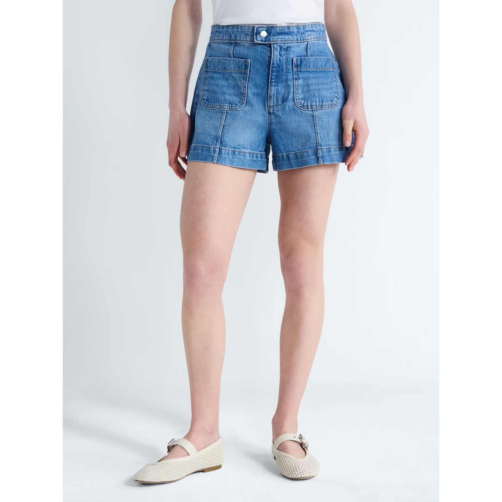 Free Assembly Patch Pocket Denim Shorts