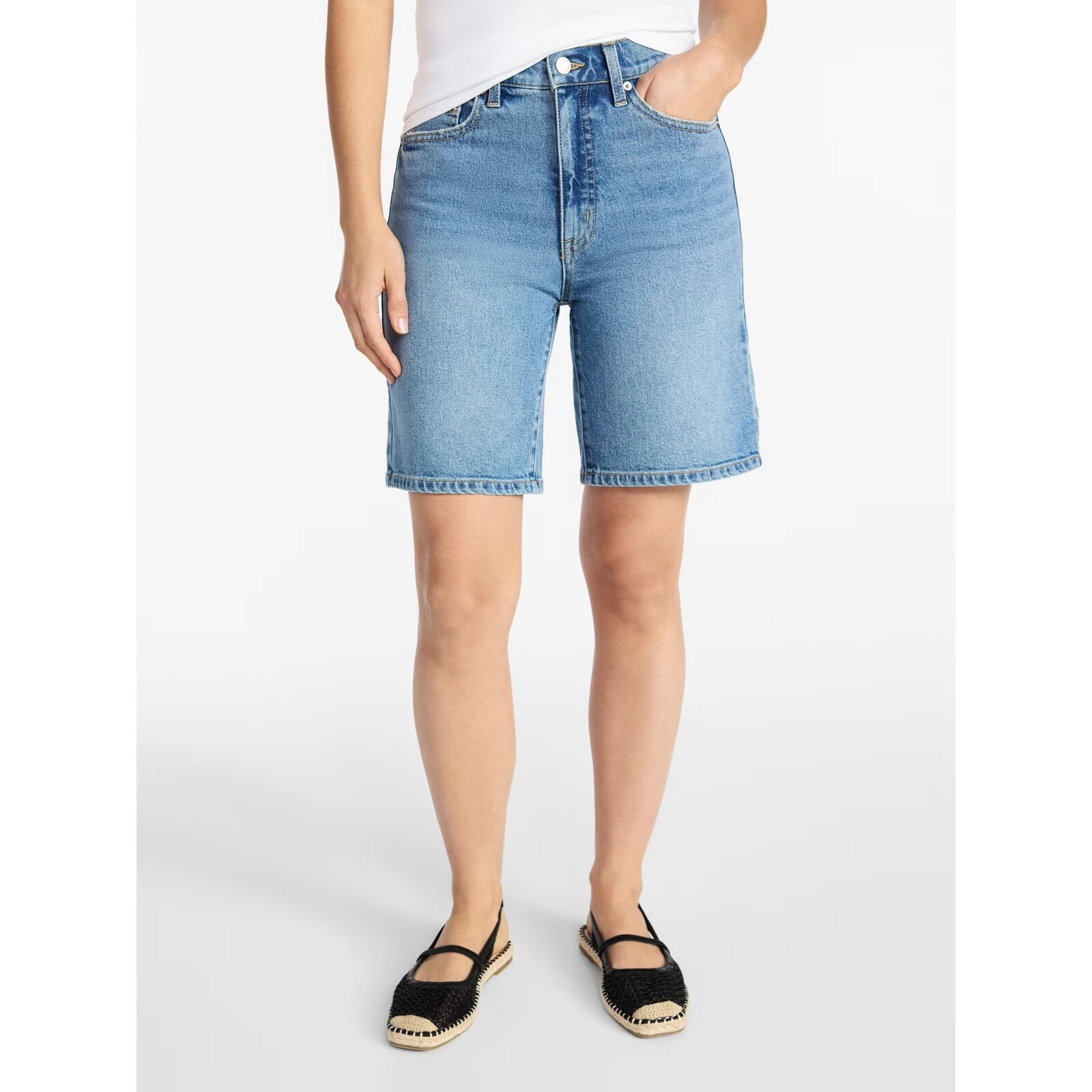 Time and Tru High Rise Denim Bermuda Shorts