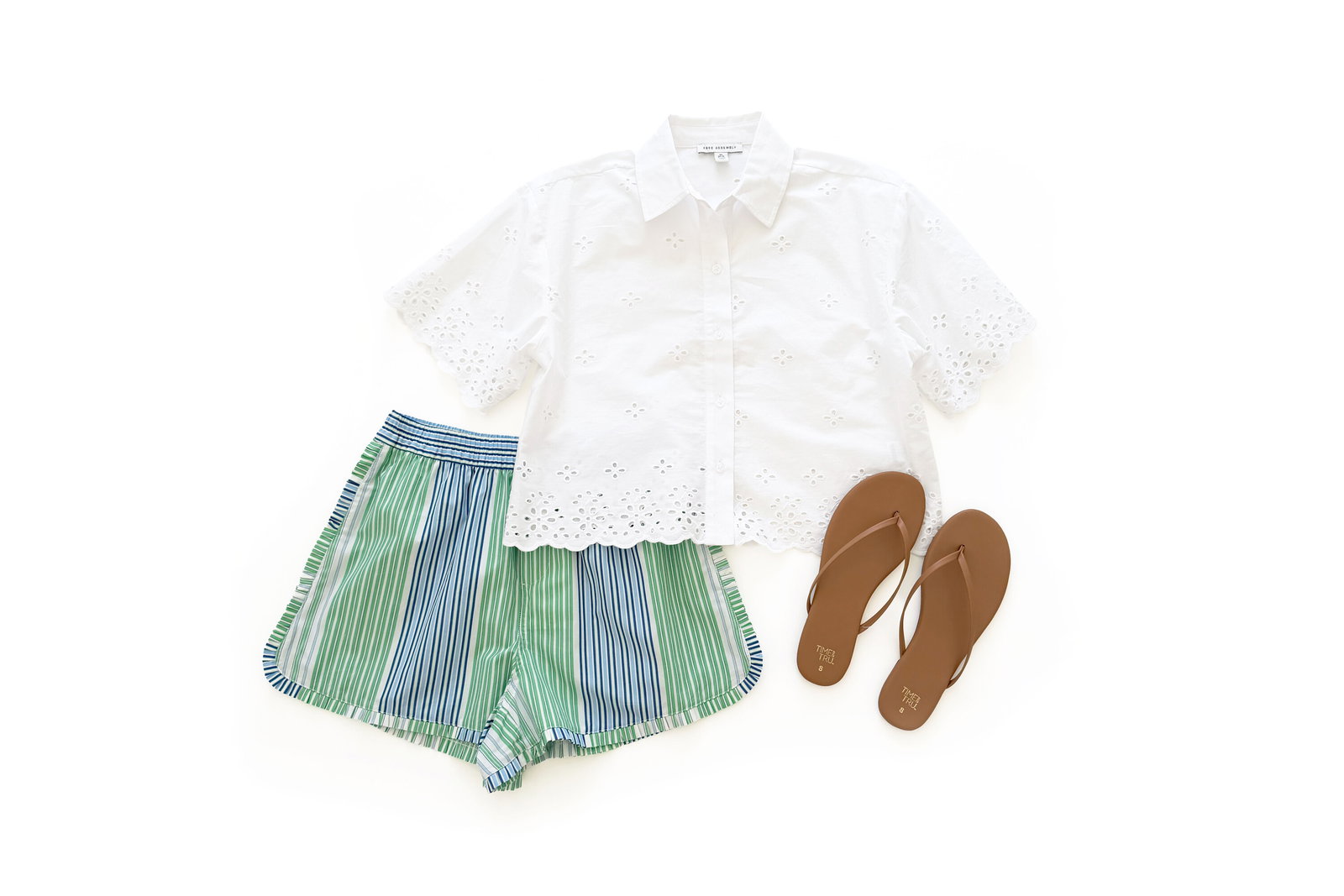 Free Assembly Eyelet Shirt & Poplin Short Outfit Idea