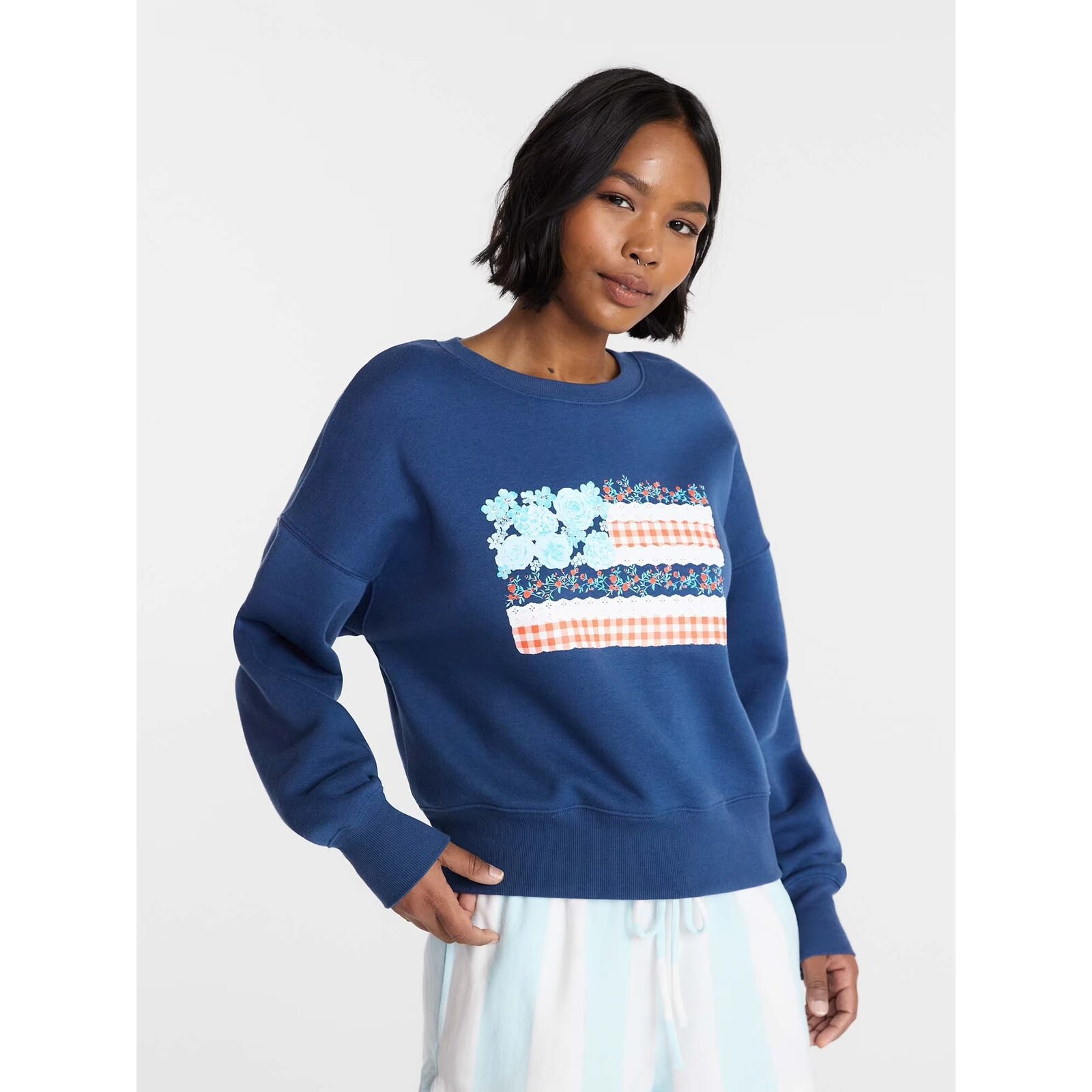 No Boundaries Boxy Americana Sweatshirt
