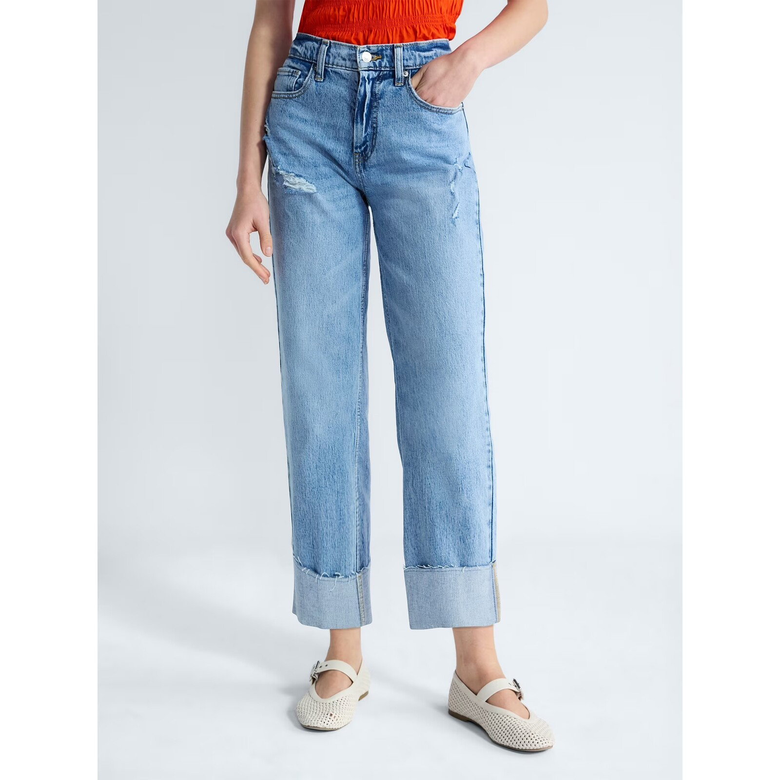 Free Assembly High Rise Straight Cropped Jeans