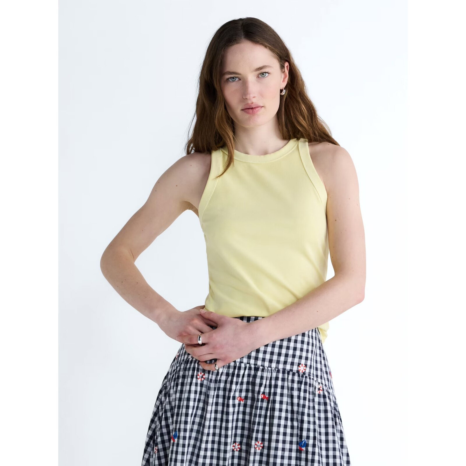 Free Assembly Cutaway Tank Top